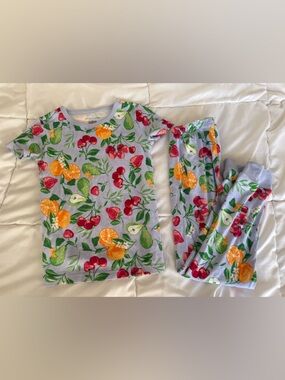Janie and Jack Blue Fruit-Print Pajama Set (6T)